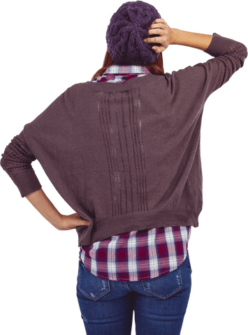 transparent rear view fashionable hipster woman red hair casual style - Download Free Stock Videos Pikwizard.com