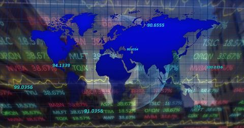 Global Financial Market Trends over City Skyscraper Backdrop - Download Free Stock Images Pikwizard.com