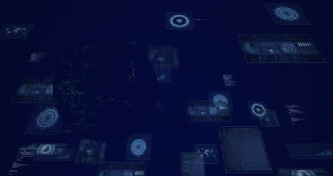 Futuristic Data Processing and Media Interface in Digital Space