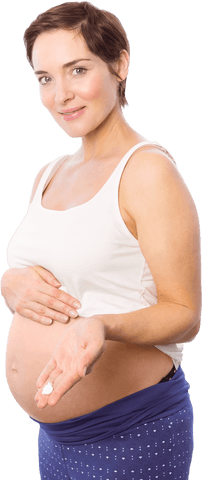 pregnant woman with body cream in hand on transparent background - Download Free Stock Videos Pikwizard.com