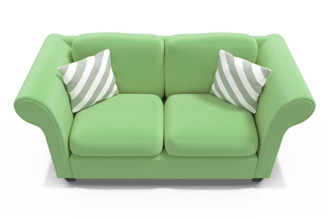 Green Sofa with Cushions on Transparent Background - Download Free Stock Videos Pikwizard.com