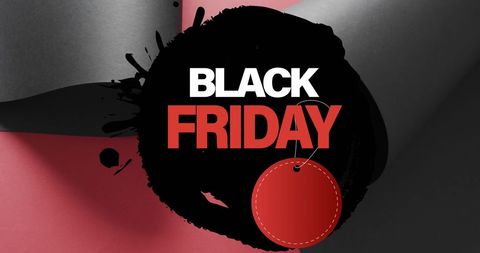 Black friday sale promotion with red tag and modern design