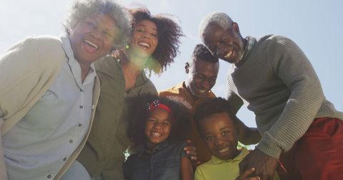 Joyful African American Family Together Outdoors