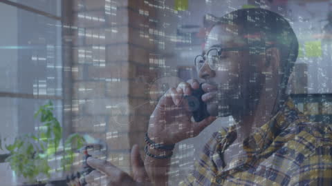 Business Professional Discussing Data Analysis on Phone Call