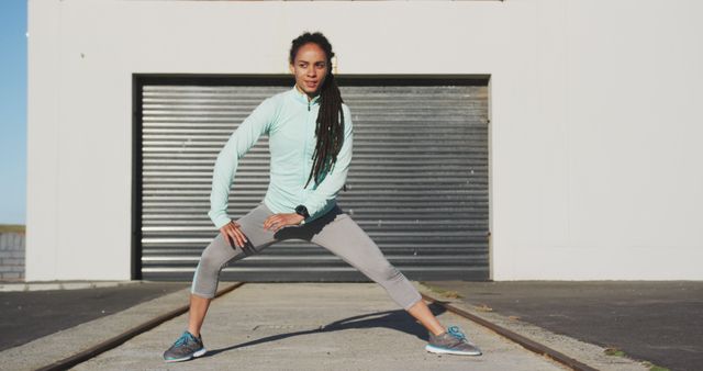 Fit Young Woman Stretching Outdoors in Morning - Download Free Stock Images Pikwizard.com