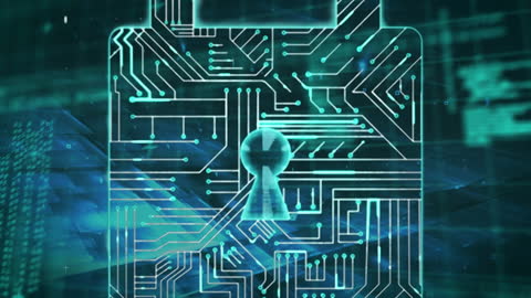 Digital Security Concept with Cyber Padlock Overlay