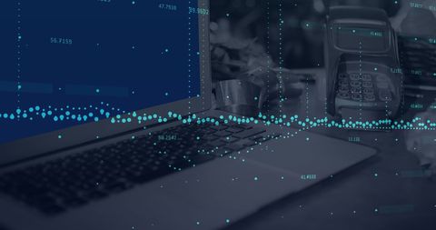Financial Data Processing Overlapping Laptop and Payment Terminal - Download Free Stock Images Pikwizard.com