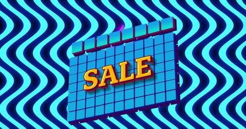 Retro Style Sale Banner Against Vibrant Geometric Background