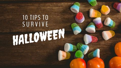 colorful halloween candies on rustic wooden surface - Download Free Stock Templates Pikwizard.com