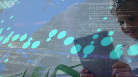 Innovative Technology: Female Doctor Analyzing Data on Tablet