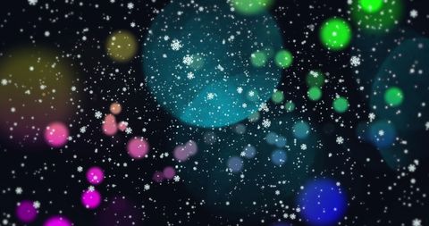 Falling Snowflakes with Vibrant Colorful Bokeh Background - Download Free Stock Images Pikwizard.com