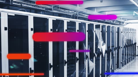 Colorful Light Trails in Data Center with Network overlay