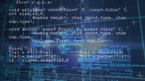 Blue Digital Space with Animated Data Processing.