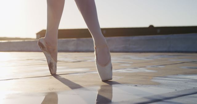 Ballet Dancer Practicing on Rooftop at Sunset - Download Free Stock Images Pikwizard.com