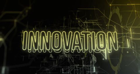 Glowing Innovation Text with Digital Data Background - Download Free Stock Images Pikwizard.com