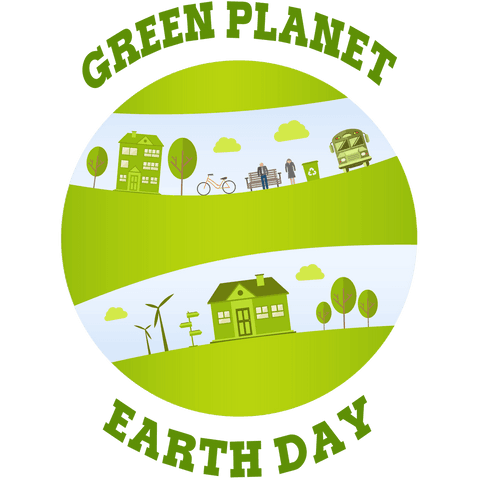 Transparent Green Planet Earth Day Illustration