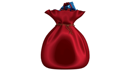 Christmas Gift Sack with Presents on Transparent Background