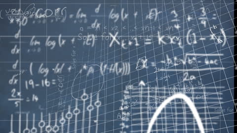 Digital Illustration of Mathematical Equations on Grid Network