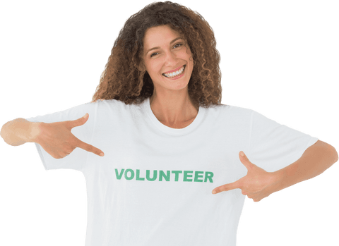 Smiling Female Volunteer in Transparent background
