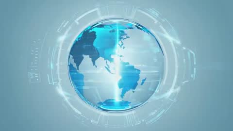 3D Futuristic Globe with Digital HUD Interface
