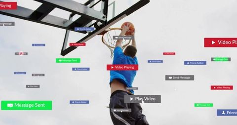 Dynamic Basketball Dunk Smartphone Notification Concept