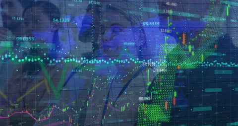 Global Business People Analyzing Financial Market Data