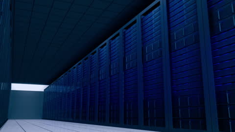 Futuristic Server Room Animation with Digital Technology Theme