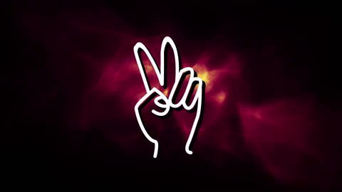 Peace Hand Gesture with Dynamic Red Background