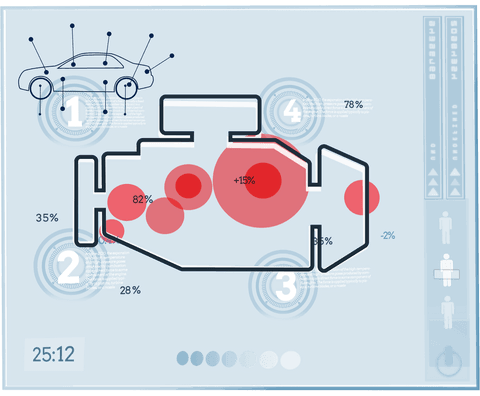 transparent car engine interface with digital technology elements - Download Free Stock Videos Pikwizard.com