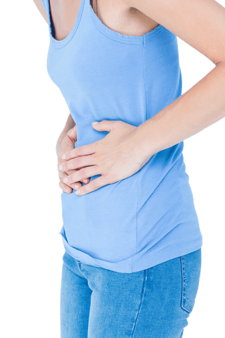 Transparent Woman Holding Stomach in Discomfort - Download Free Stock Videos Pikwizard.com