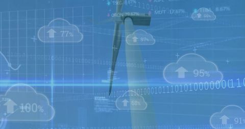 Wind turbine merging with cloud data and binary overlay for renewable energy analytics
