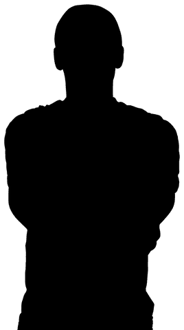 Digital silhouette of man on transparent background