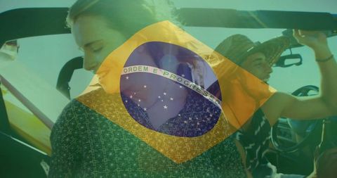 Brazilian Adventure in Convertible Car on Road Trip