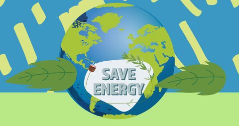 Environmental Conservation Concept with Save Energy Message