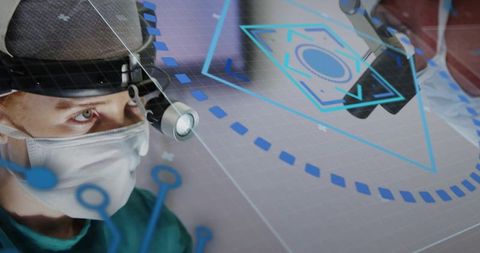 Surgeon using augmented reality guidance during minimally invasive operation