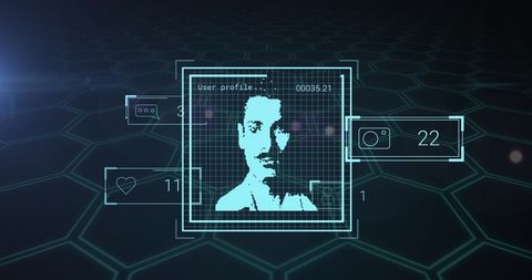 digital face recognition in virtual matrix environment - Download Free Stock Images Pikwizard.com