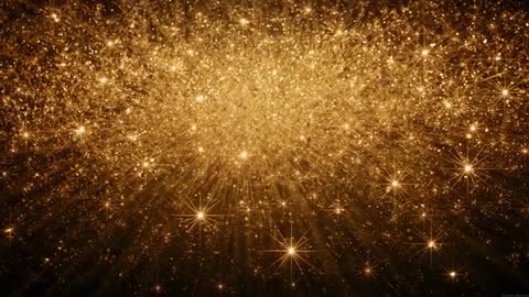 Golden Starburst Core Radiating and Expanding into Sparkling Void - Glitter Motion Loop