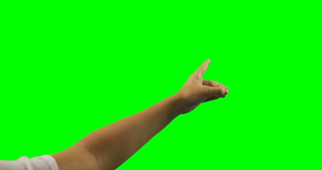 Extended Arm Pointing Gesture Isolated on Green Screen - Download Free Stock Images Pikwizard.com