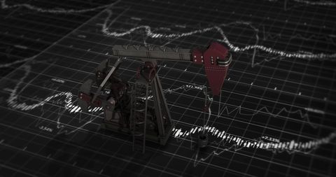 Oil Pumpjack Analyzing Financial Market Trends