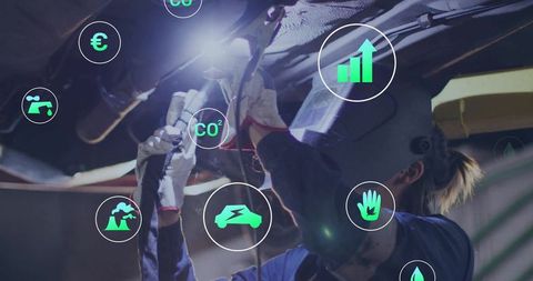 Mechanic Welding at Workshop with Industrial Innovation Elements