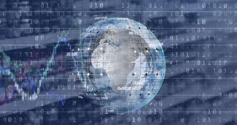 Global Digital Connectivity with Binary Code and Financial Data