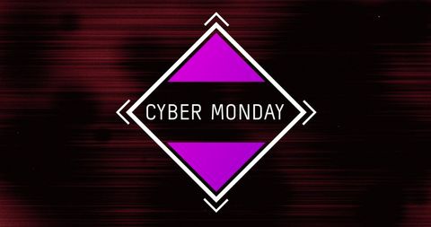 Cyber Monday Sale Text on Groovy Red Background
