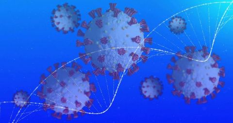 Visual Representation of Viral Particle with Scientific Data Overlay