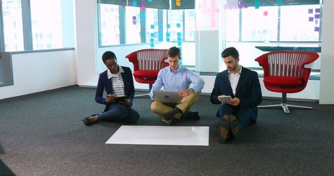 Young Business Professionals Collaborating in Modern Office