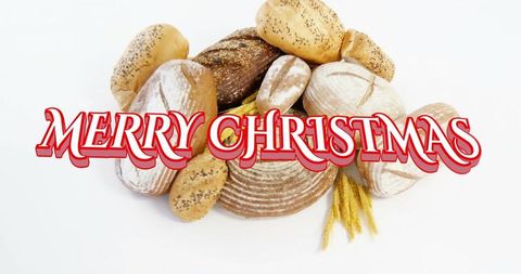 Artisan Breads with Festive Merry Christmas Message