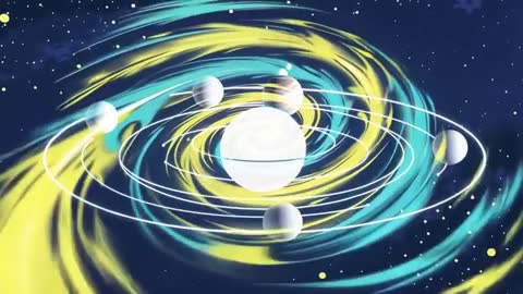 Abstract Cosmic Waves and Planets in Dynamic Multicolored Galaxy