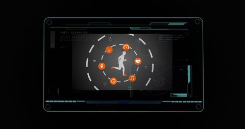 digital health and fitness interface with data overlay - Download Free Stock Images Pikwizard.com