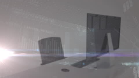 Futuristic Data Analysis Interface with Technology Elements