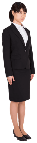 Serious Asian Businesswoman in Professional Attire, Transparent Image