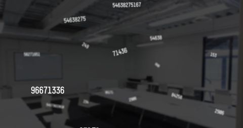 Digital Floating Numbers in Modern Office Setting - Download Free Stock Images Pikwizard.com